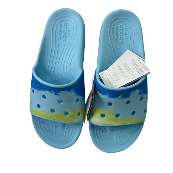 Crocs Slides Sandals Slipper Artic Blue Green Unisex Men\'s Size 11 NEW #M438 main image 6